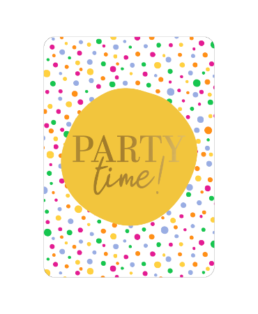 A6 verjaardagskaart 'Party time', set van 10 stuks
