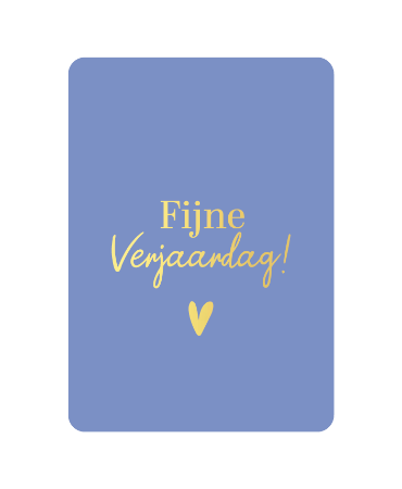 Blauwe A6 verjaardagskaart 'Fijne verjaardag', set van 10 stuks