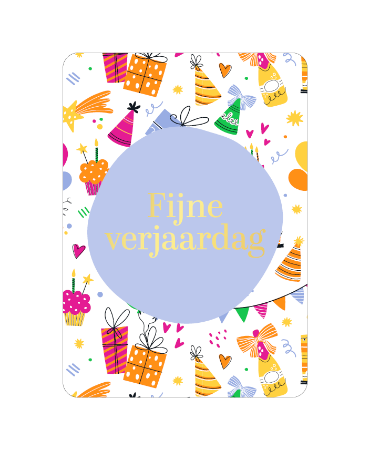 A6 verjaardagskaart 'Fijne verjaardag', set van 10 stuks