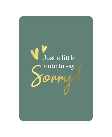 A6 kaart 'Just a little note to say Sorry', set van 10 stuks, wenskaart