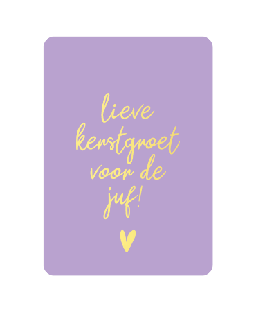 A6 kerstkaart 'Lieve kerstgroet voor de juf', set van 10 stuks, wenskaart