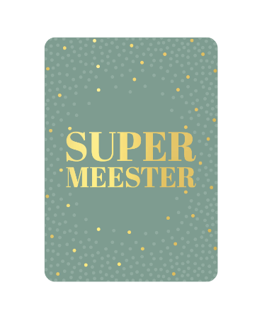 A6 kaart 'Super meester', set van 10 stuks, wenskaart