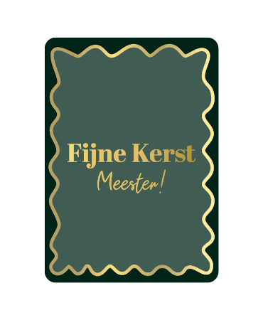 A6 kerstkaart 'Fijne kerst meester', set van 10 stuks, wenskaart