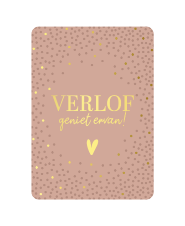 A6 wenskaart 'Verlof geniet ervan', set van 10 stuks, verlofkaart