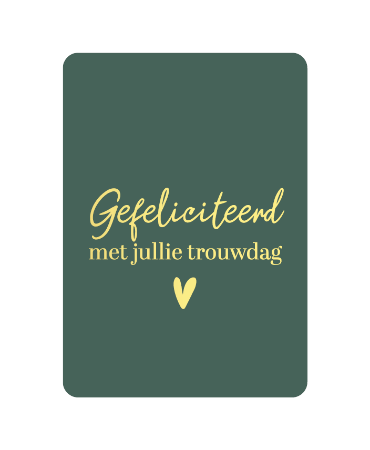 A6 wenskaart 'Gefeliciteerd met jullie trouwdag', set van 10 stuks, trouwkaart