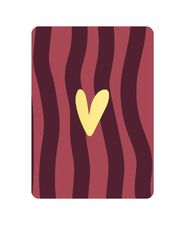 A6 kaart goud hartje met gekleurde waves, set van 10 stuks, wenskaart