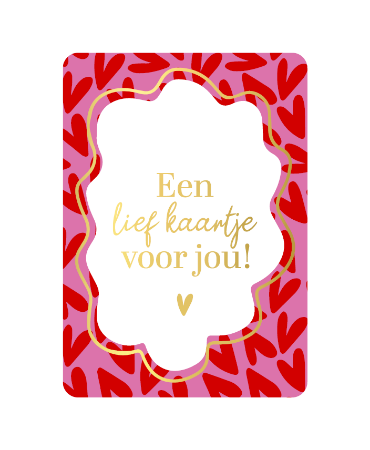 A6 kaart 'Een lief kaartje voor jou', set van 10 stuks, wenskaart