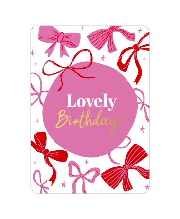 A6 verjaardagskaart 'Lovely birthday', set van 10 stuks, wenskaart