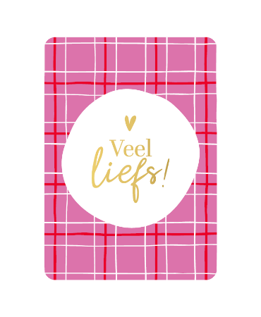 A6 kaart 'Veel liefs', set van 10 stuks, wenskaart