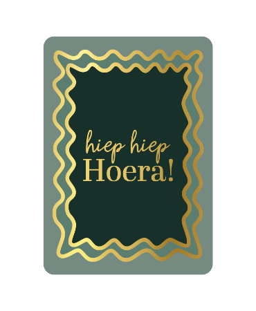 Groene A6 verjaardagskaart 'Hiep hiep hoera', set van 10 stuks, wenskaart