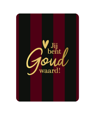A6 wenskaart 'Jij bent goud waard', set van 10 stuks