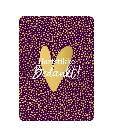 A6 bedankkaart 'Hartstikke bedankt' met stippen, set van 10 stuks, wenskaart