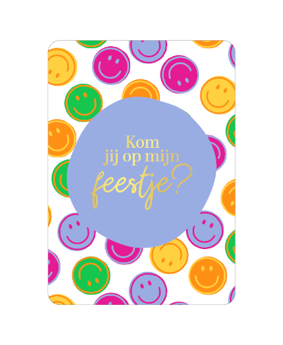 KP® Uitnodiging A6 - Kom je op mijn feestje blauw - 10 stuks A6 uitnodiging 'Kom je op mijn feestje' blauw, set van 10 stuks