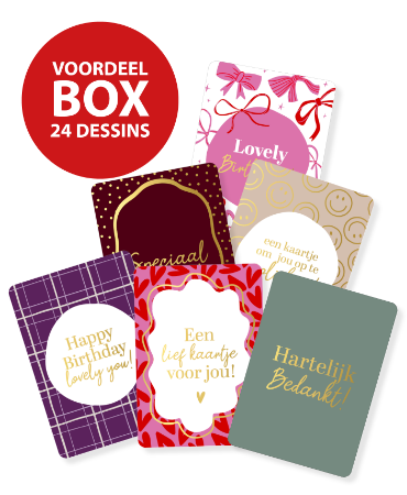 A6 wenskaarten box Najaar 2025, 24 dessins x 10 stuks