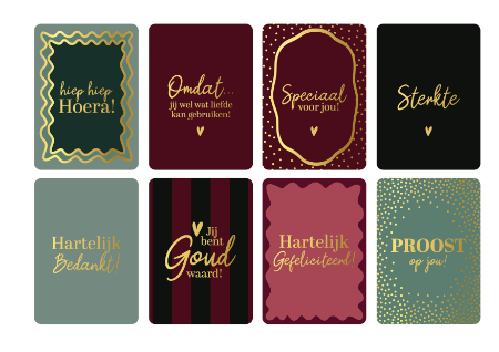 A6 wenskaarten - 8 verschillende dessins - Wenskaart voor elke gelegenheid