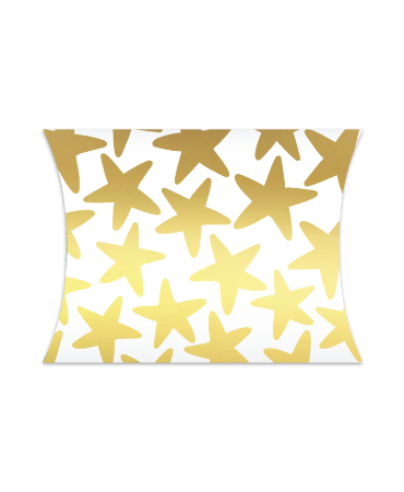 Wit gondeldoosje met gouden sterren – kerstverpakking