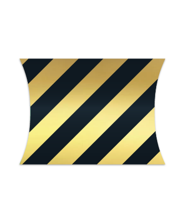 Zwart-gouden strepen op gondeldoosje – chique cadeauverpakking