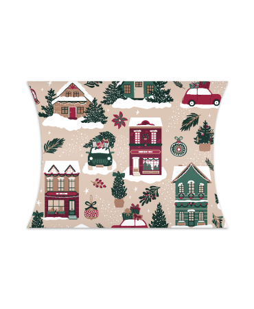 Kerstgondeldoosje met huisjesprint – sfeervolle winterverpakking