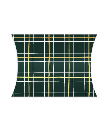 Groen gondeldoosje met kerstruit patroon – klassiek en feestelijk