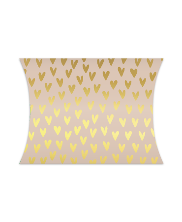 Beige Gondeldoosje met hartjes in goud – romantisch en elegant