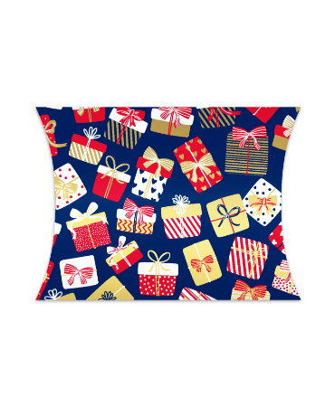 Blauw gondeldoosje met cadeautjesprint – Feestverpakking