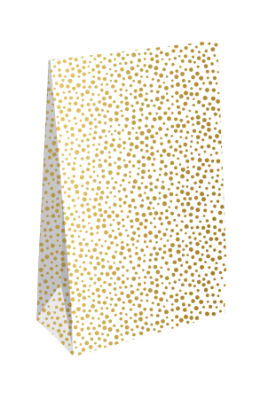 Witte Gift bag met gouden stippen – luxe cadeauverpakking