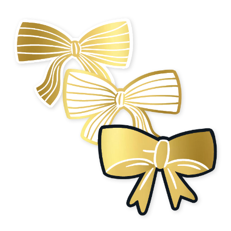 Sticker Strikken goud wit – 3 varianten – 50x38mm - Verjaardag stickers