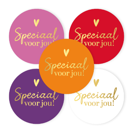 Cadeausticker ‘Speciaal voor jou’ – 5 varianten – D40mm