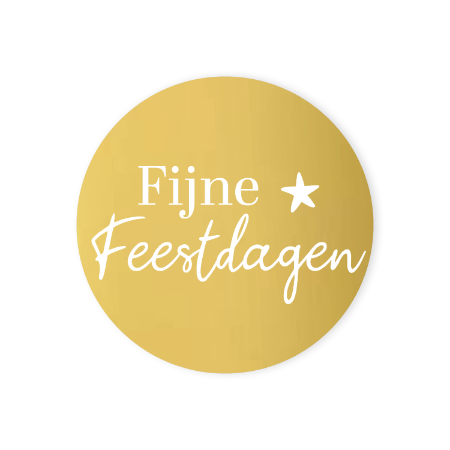 Feestdagen sticker met ster goud/wit – D40mm – kerst