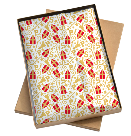 Vloeipapier Sinterklaas mijter wit – feestelijke verpakking