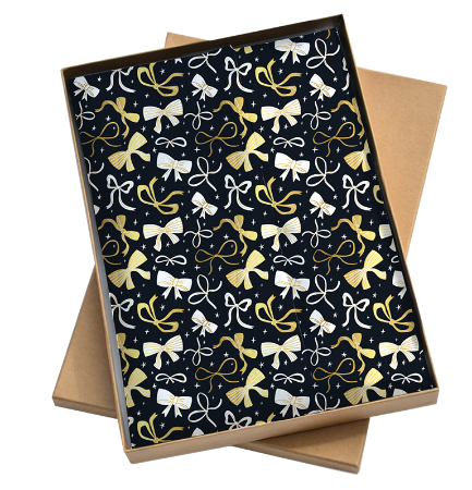 Zwart vloeipapier met gouden strikken 35x50cm – luxe inpakken