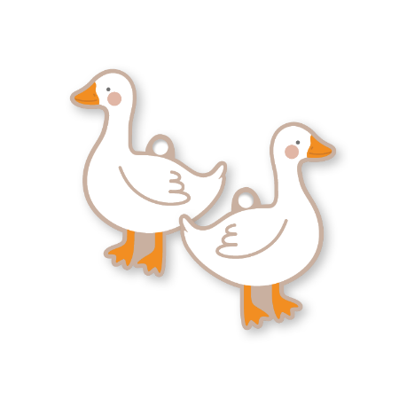 Dubbelzijdig cadeaulabel gans – baby cadeaukaartje – 46 × 84 mm