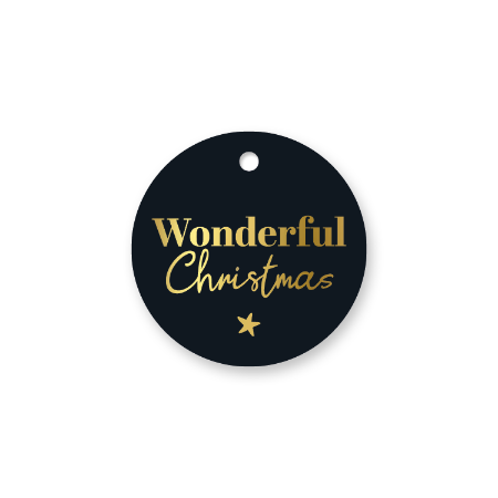 Ronde cadeaulabel Wonderful Christmas – D60 mm