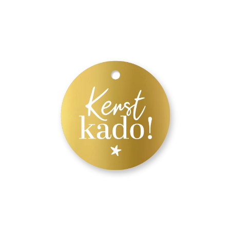 Ronde cadeaulabel Kerstkado – D60 mm - Kado label