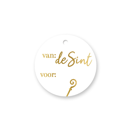 Ronde cadeaulabel Van de Sint voor – D60 mm - Geschenklabel