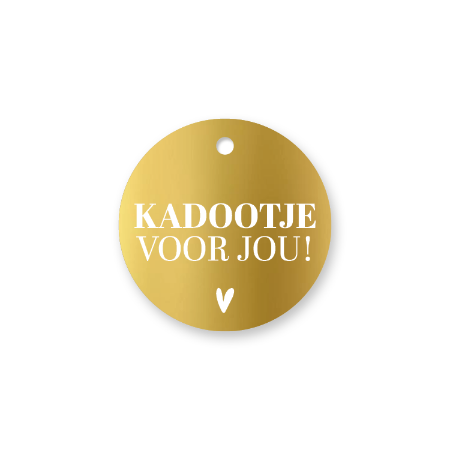 Ronde gouden cadeaulabel Kadootje voor jou – D60 mm - Kado label