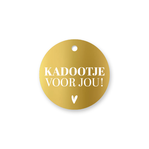 KP® Cadeaulabel - Kadootje voor jou - D60mm Ronde gouden cadeaulabel Kadootje voor jou – D60 mm - Kado label