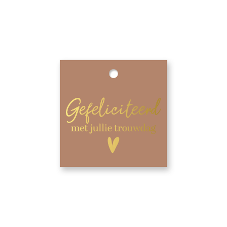 Cadeaulabel Gefeliciteerd met jullie trouwdag – 60x60mm – cadeaukaartje