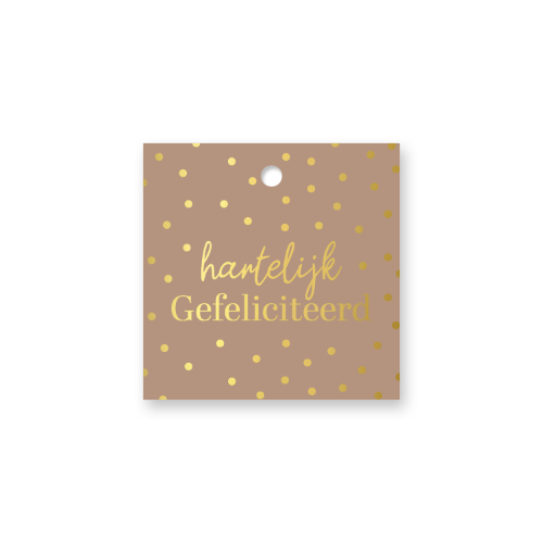 KP® Cadeaulabel - Hartelijk gefeliciteerd - 60x60mm Cadeaulabel Hartelijk gefeliciteerd – 60x60mm – Label voor cadeaus