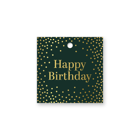 Vierkant Cadeaulabel - Happy birthday - 60x60mm - Verjaardagskaartje