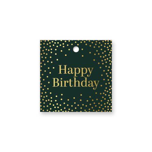 KP® Cadeaulabel - Happy birthday - 60x60mm Vierkant Cadeaulabel - Happy birthday - 60x60mm - Verjaardagskaartje