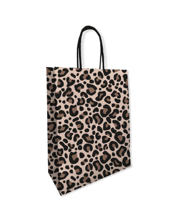 Papieren tas Luipaard print 22x31cm - panterprint cadeautas