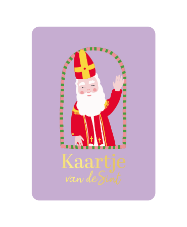 A6 wenskaart met tekst 'Kaartje van de Sint' - sinterklaasgroet, set van 10 stuks