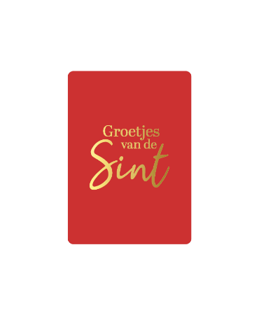Rood Cadeaukaartje A7 Groetjes van de Sint - Sinterklaaskaartje 
