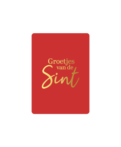 KP® Cadeaukaartjes A7 - Groetjes van de Sint (rood), 25st Rood Cadeaukaartje A7 Groetjes van de Sint - Sinterklaaskaartje