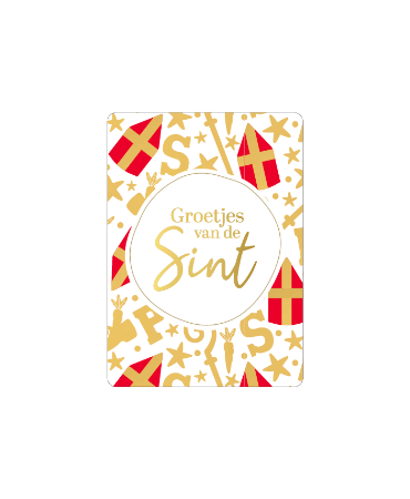 Cadeaukaartje met Groetjes van de Sint - A7 Sinterklaas kaartje