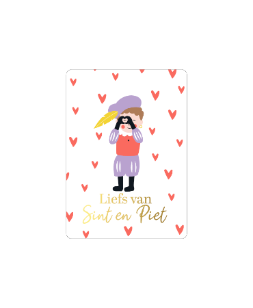 Cadeaukaartje A7 Liefs van Sint en Piet - Sinterklaas kaartje 