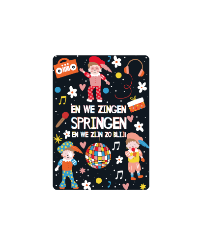 KP® Cadeaukaartjes A7 - We zingen springen en we zijn zo blij, 25st Cadeaukaartje A7 We zingen springen en we zijn zo blij - Sinterklaaskaartje