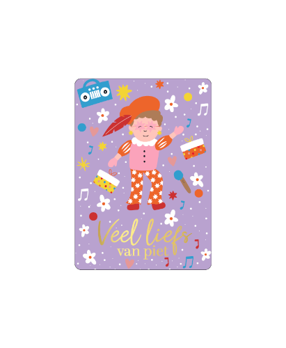 KP® Cadeaukaartjes A7 - Veel liefs van piet, 25st Cadeaukaartje A7 Veel liefs van piet - Sinterklaaskaartje
