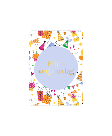 Cadeaukaartje A7 'Fijne verjaardag' - feest illustraties - Verjaardagskaartje 